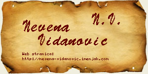 Nevena Vidanović vizit kartica
